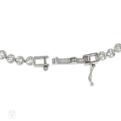 Modern platinum and diamond line bracelet