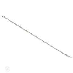 Modern platinum and diamond line bracelet