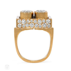 Modernist style gold and diamond ring, Trudel