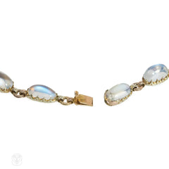 Moonstone and gold rivière necklace