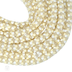 Multi-row handmade white and beige acrylic bead necklace
