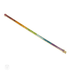 Multigem and gold ombré line bracelet