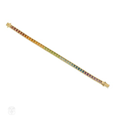 Multigem and gold ombré line bracelet