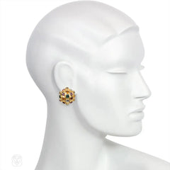 Multigem sputnik clip earrings. H. Stern