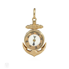 Nautical anchor compass charm pendant