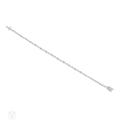 Navette plaques and rounds diamond bracelet