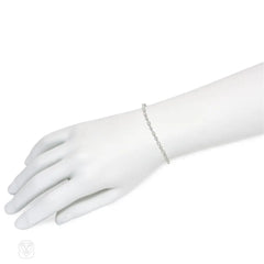 Navette plaques and rounds diamond bracelet