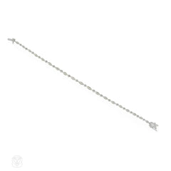 Navette plaques and rounds diamond bracelet