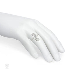 Old-mine cut "toi et moi" diamond ring