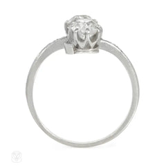 Old-mine cut "toi et moi" diamond ring