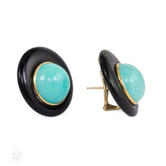 Onyx and turquoise earrings