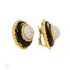 Onyx, gold and diamond earrings, Van Cleef & Arpels