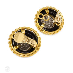 Onyx, gold and diamond earrings, Van Cleef & Arpels