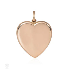 Oversized antique gold heart locket