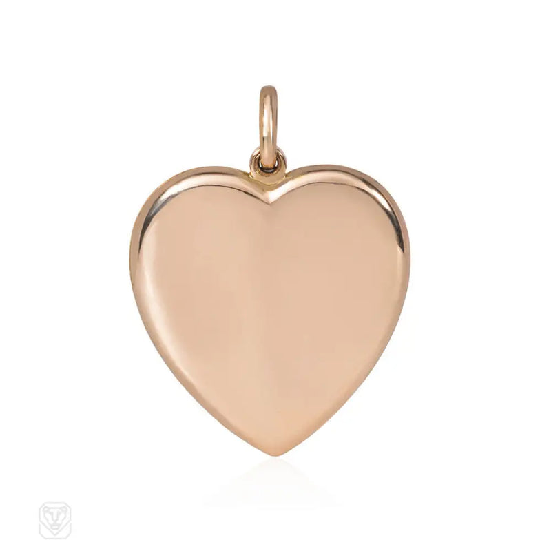 Oversized Antique Gold Heart Locket