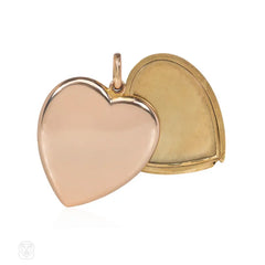 Oversized antique gold heart locket