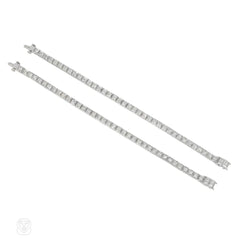 Pair of 1950s diamond bracelets convertible to a necklace