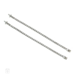 Pair of 1950s diamond bracelets convertible to a necklace