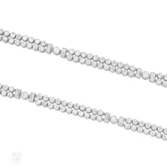 Pair of Art Deco diamond bracelets, convertible to necklace