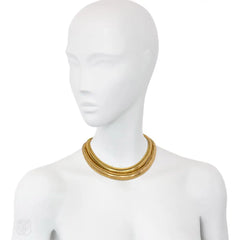 Pair of Retro gold necklaces, France