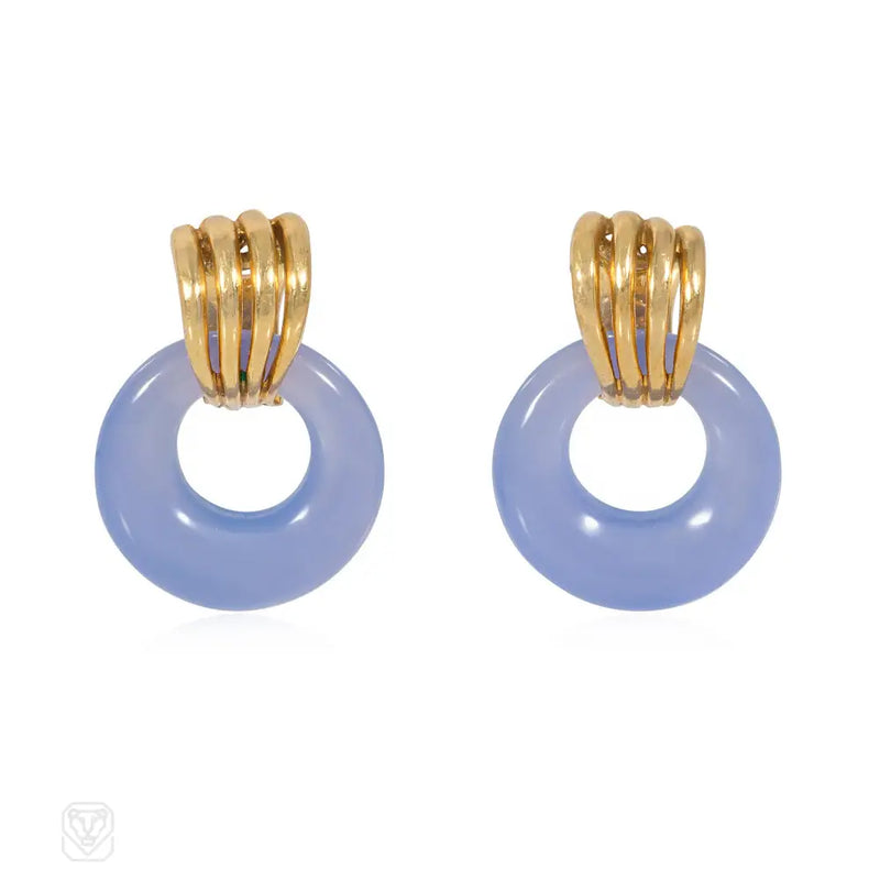 Pair of Van Cleef & Arpels interchangeable hoop earrings