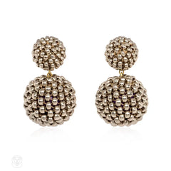 Palladium-plated bead earrings