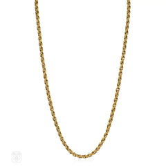 Pinchbeck long guard chain necklace