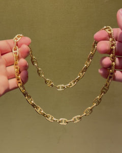 Hermès Paris Tressé chaine d'ancre long necklace
