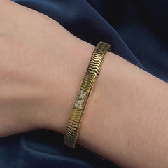 Cartier, France Retro gold box-chain watch bracelet