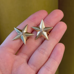 Retro gold star earrings