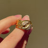 Antique gold and diamond double snake ring