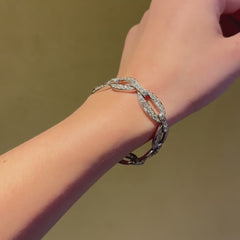 French Art Deco diamond oval link bracelet