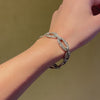 French Art Deco diamond oval link bracelet