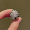 Retro French diamond sunburst ring