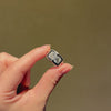 Art Deco two-stone enamel and diamond ring