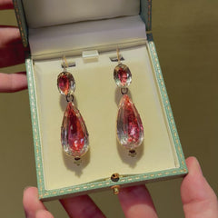 French Antique foiled crystal earrings