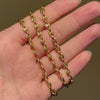 French gold puffy coffee bean link necklace
