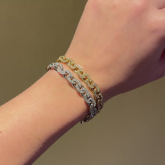 Sterlé, Paris yellow and white gold diamond-set bracelets