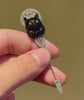 Art Deco Lacloche Frères onyx and diamond cat jabot pin