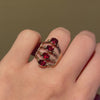 French antique gold and garnet harem ring