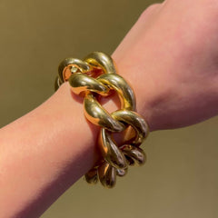 Important Mid-Century Cartier oversized gold curb link bracelet