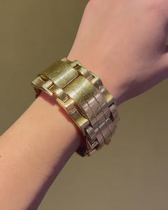 Retro French large scale gold tank bracelet