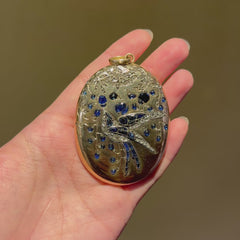 Antique sapphire and diamond bird pendant