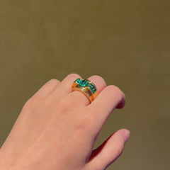 Boucheron, Paris Retro emerald and gold cocktail ring