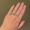 Italian white gold stylized wave ring