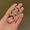 Art Deco pearl and diamond hoop earrings