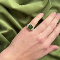 Marcus & Co. Art Deco diamond and tourmaline ring