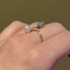 Antique pearl and diamond Toi et Moi ring