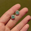 Antique emerald and diamond cluster earrings