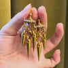 Antique French gold and pearl girandole earrings